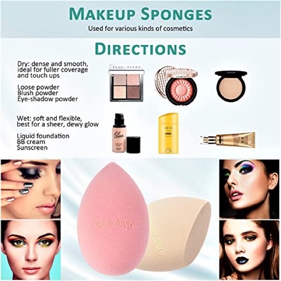 Charm Arbre Makeup beauty Blender Sponge Set 4 piece set - Picture 5 of 6